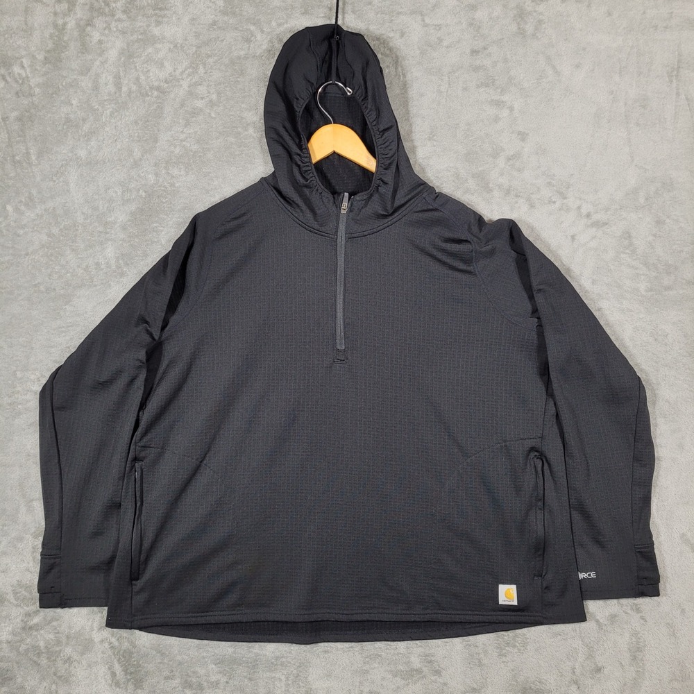 Carhartt Force Pullover Hoodie Womens 3X Black 1/4 Zip Relaxed Fit 106456 N04